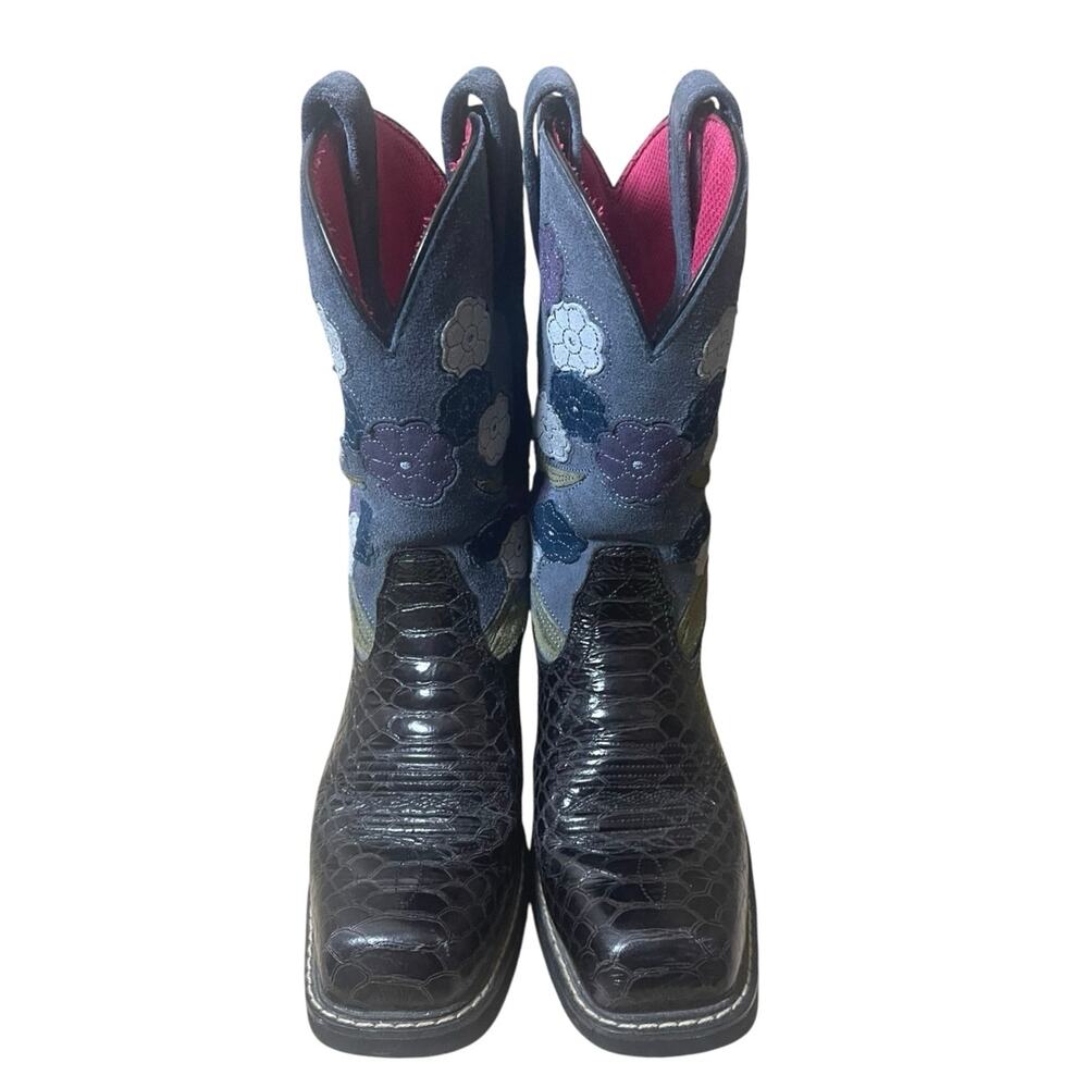 Ariat Doll Baby Womens 7 Suede Floral Western Boho Boots 16209 Artsy  Whimsical - Picture 7 of 9